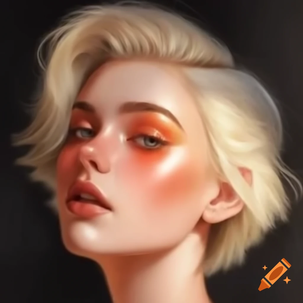 Portrait of a plus-size short-haired blonde woman