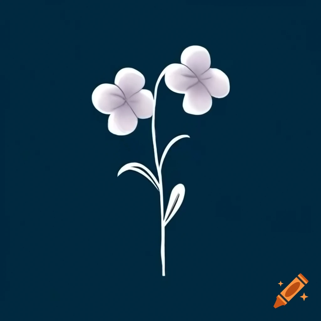 Minimalistic evening-primrose flower in bloom