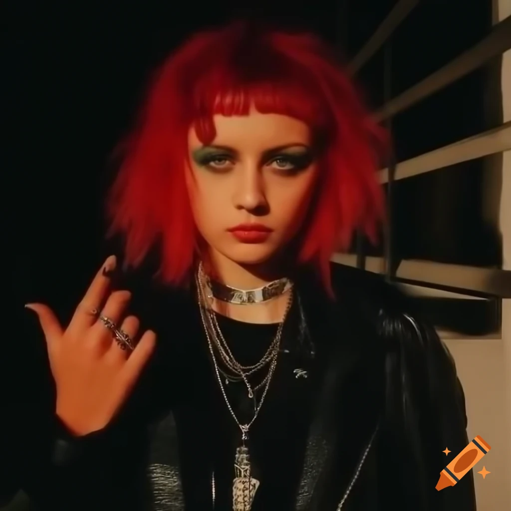 Punk girl singer with graffiti style, inspired by Linkin Park, Instagram profile