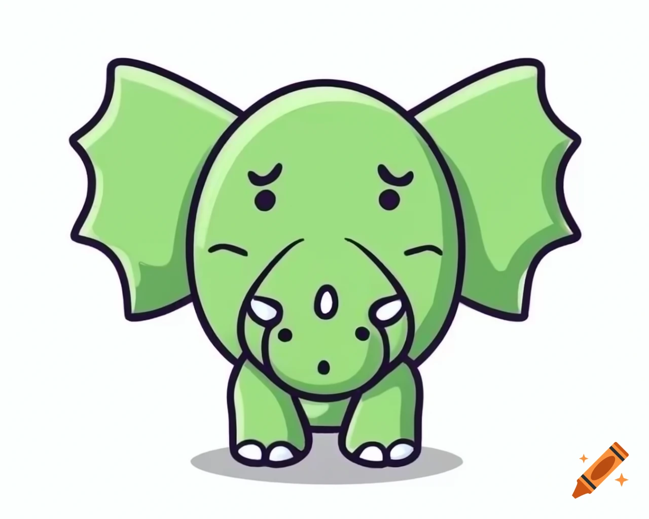 Cartoon close-up of triceratops face expressing sadness and loneliness