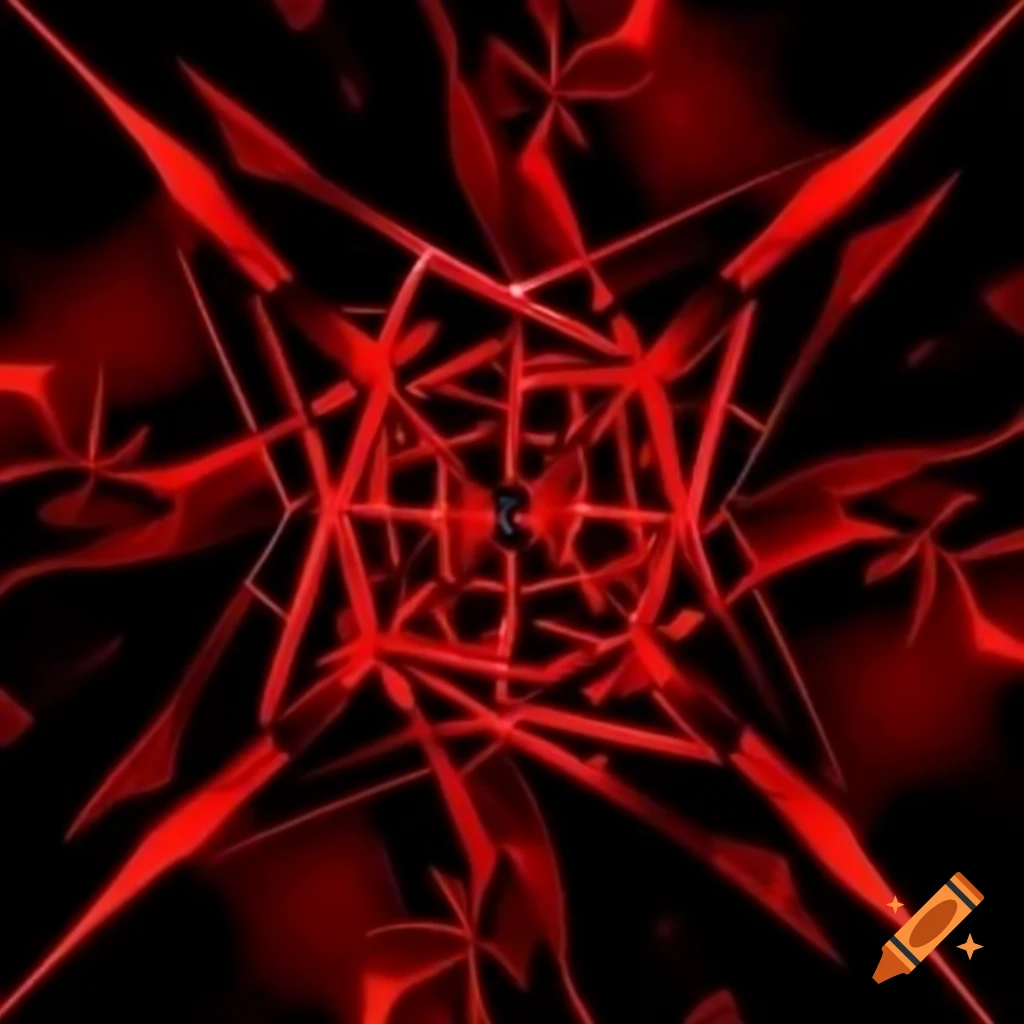 Abstract domain expansion magical realm with red and black parallel lines