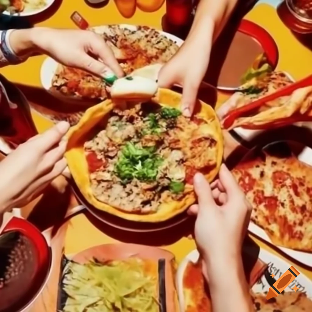 Variety of street food including burgers, tacos, ramen, and pizza in industrial setting