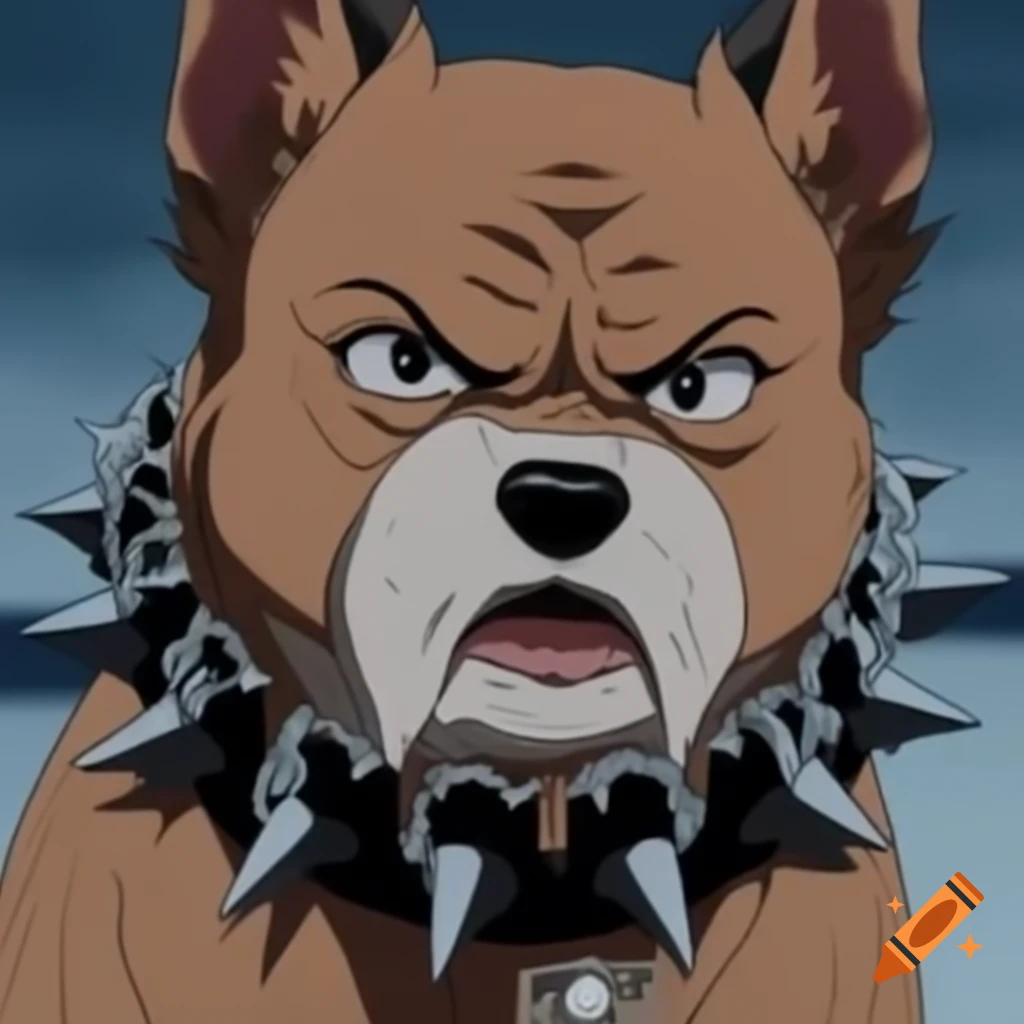 Stylish dog with spiked collar, embodying rock and roll spirit