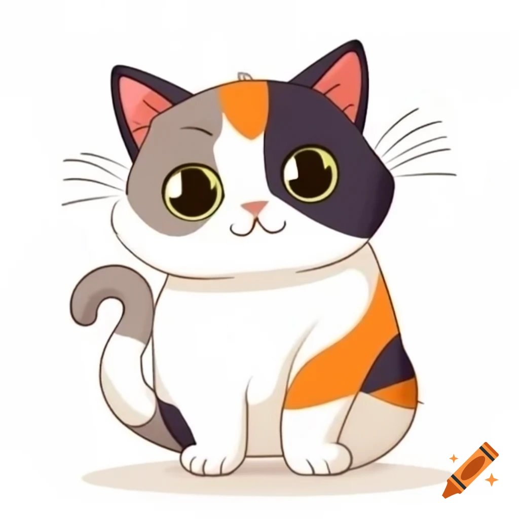 Calico cat with distinctive patchy fur