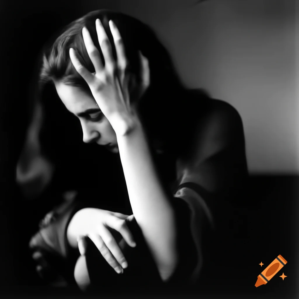 Slim hand of a beautiful woman on man's shoulder