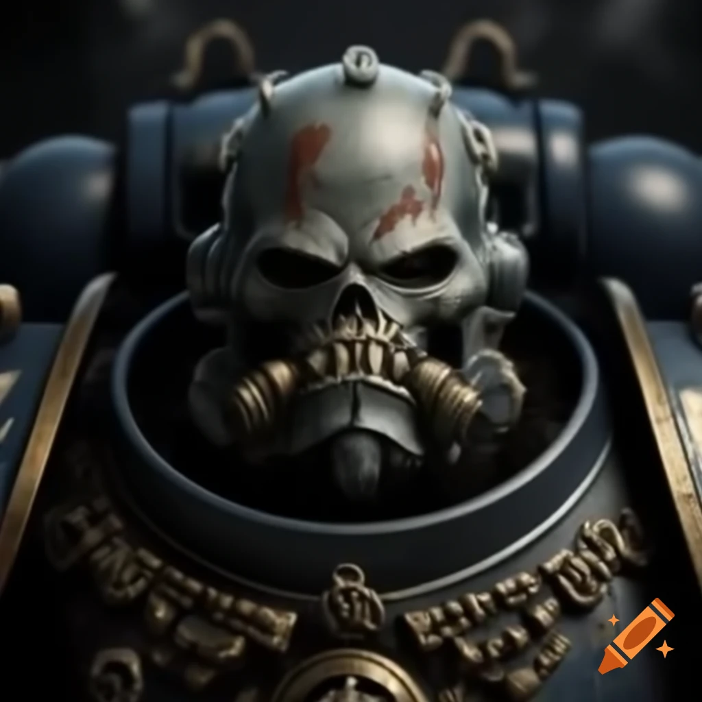 Chaos space marine in detailed armor, showcasing dark and intricate design
