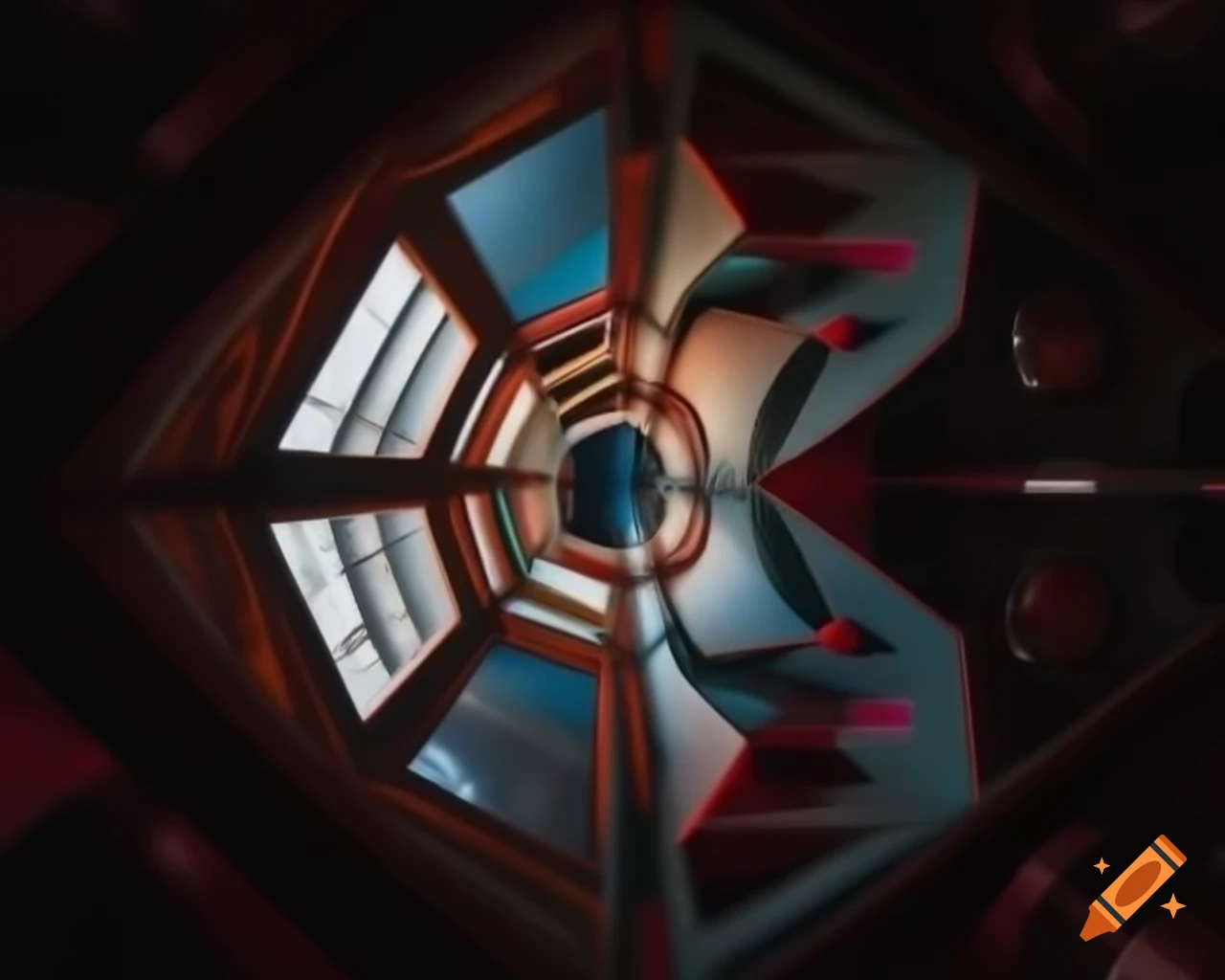Abstract fine art with geometric shapes and bold contrasting colors
