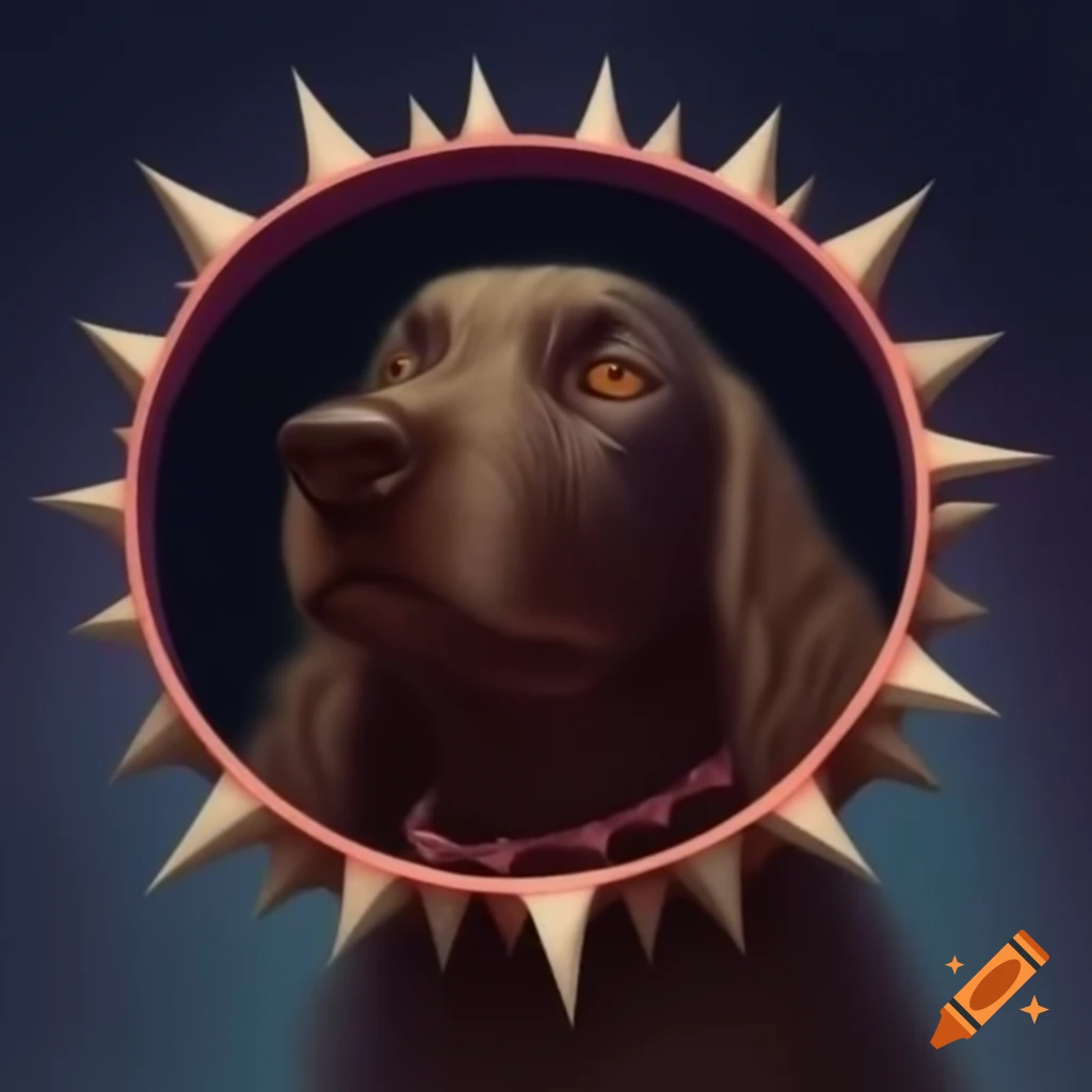 Surreal dog collar with spikes