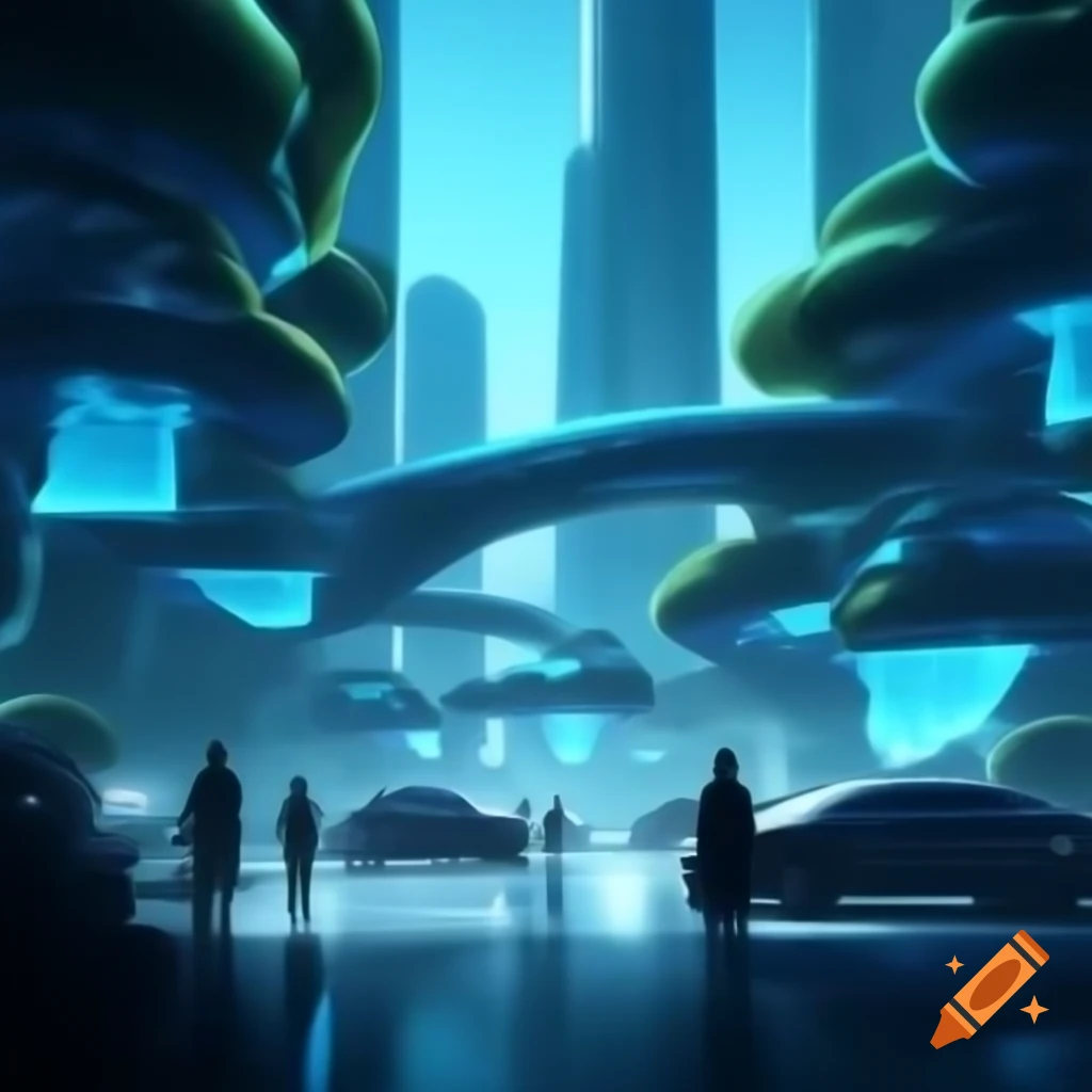 Futuristic city blending biotechnology with organic skyscrapers on craiyon