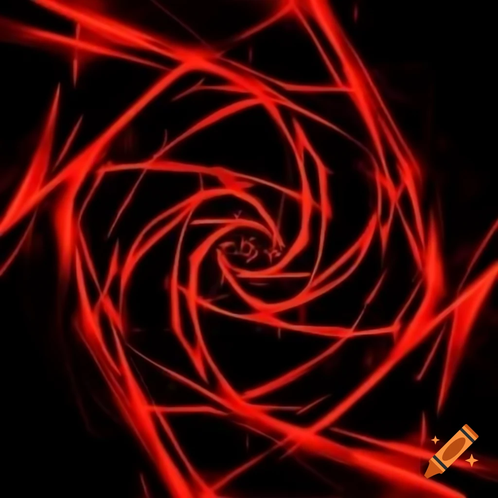 Magical realm in red and black with parallel lines