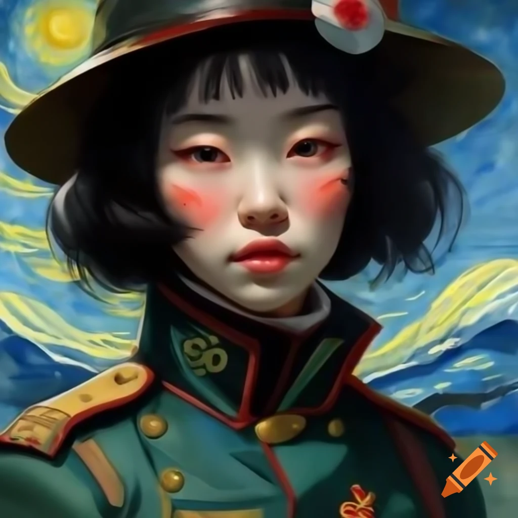 Portrait Of Korean Woman In Japanese Military Uniform Animated Van portrait-of-korean-woman-in-japanese-military-uniform-animated-van