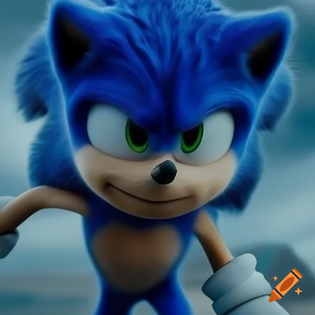 Sonic the Hedgehog rendered from movie