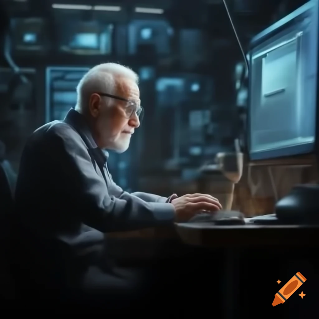 Man with glasses working in high-tech workshop