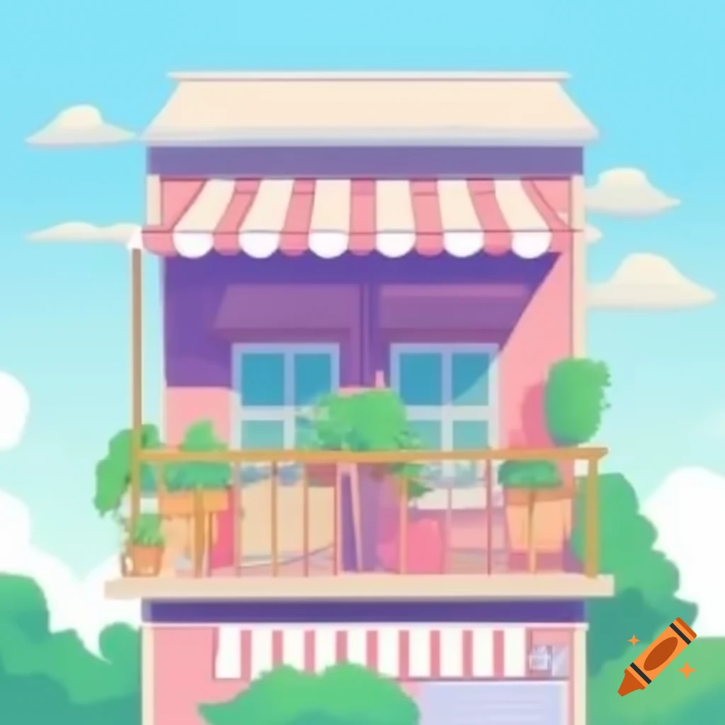 Drawing of a second-floor outdoor balcony