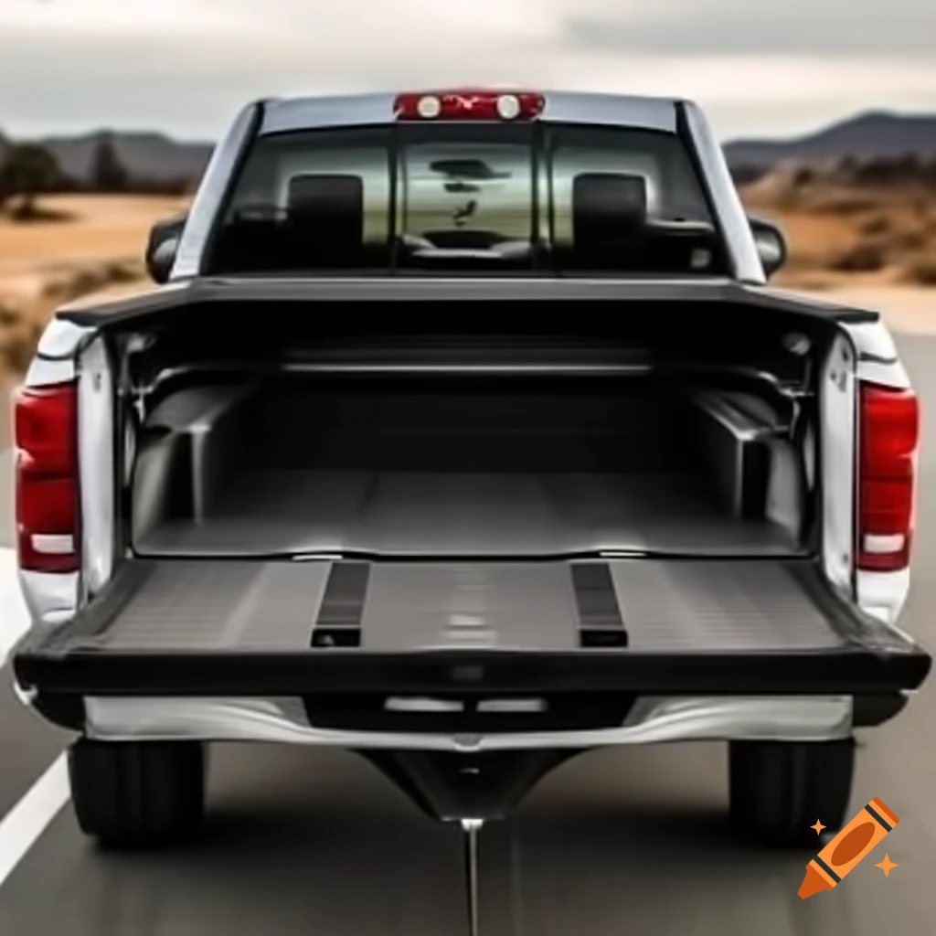Pickup truck with open tailgate