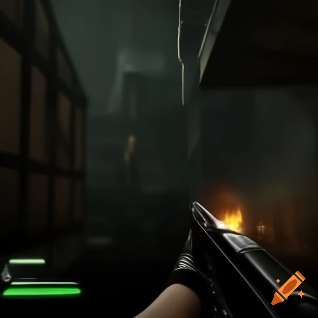 First person shooter video game perspective