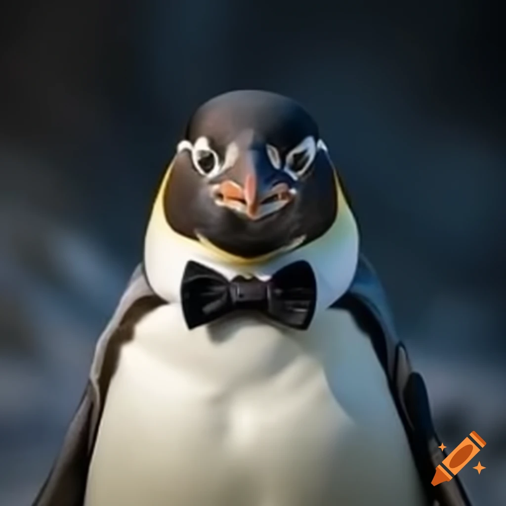 Penguin dressed in a tuxedo