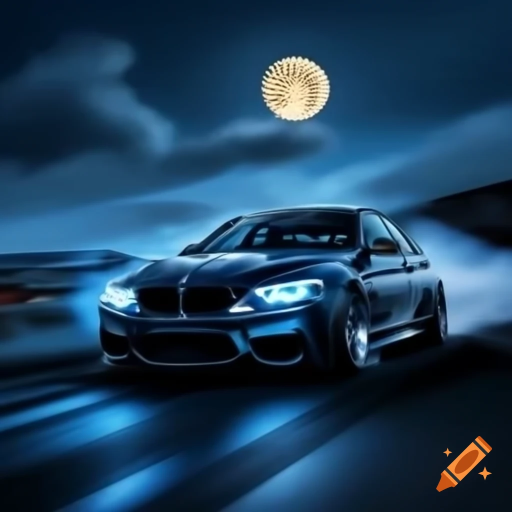 BMW M5 drifting on the moon surface