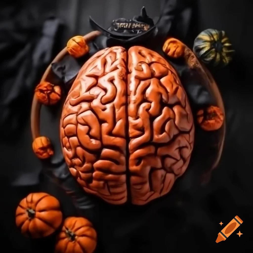 Halloween-themed brain decoration