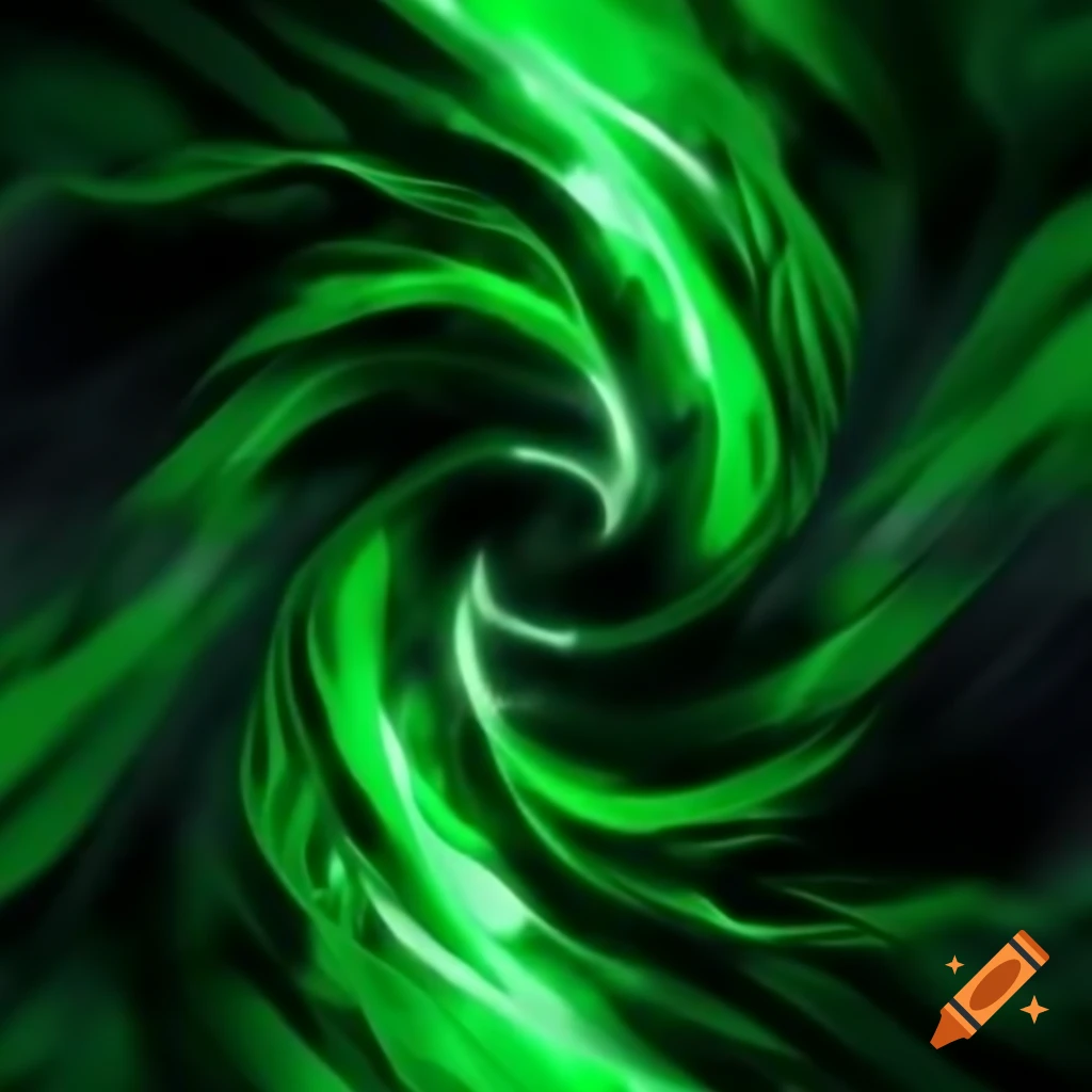 Abstract depiction of warp speed with green tones