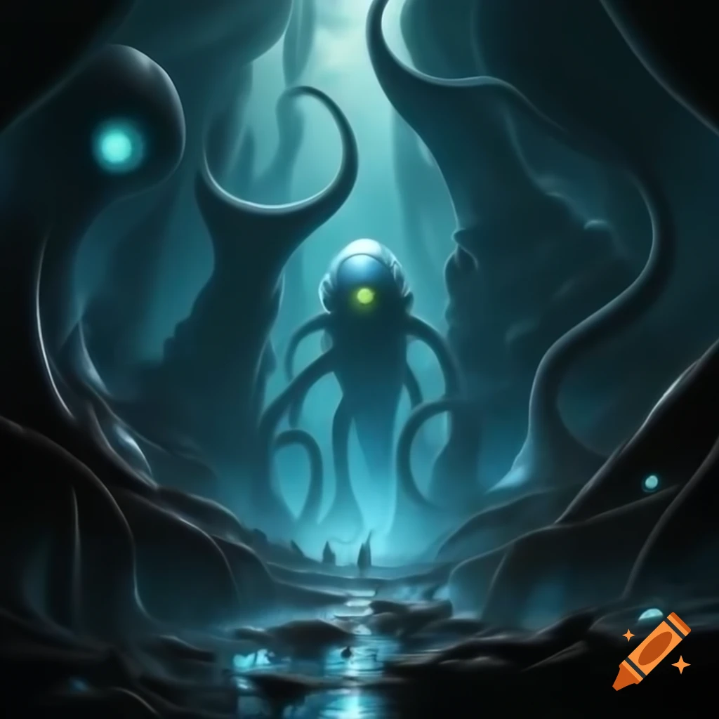 Dark creatures in a fantasy world on craiyon