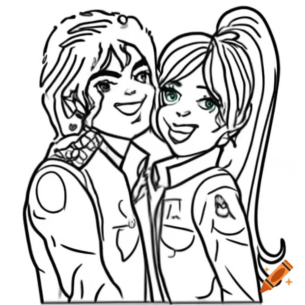 Michael Jackson and Hatsune Miku hugging each other