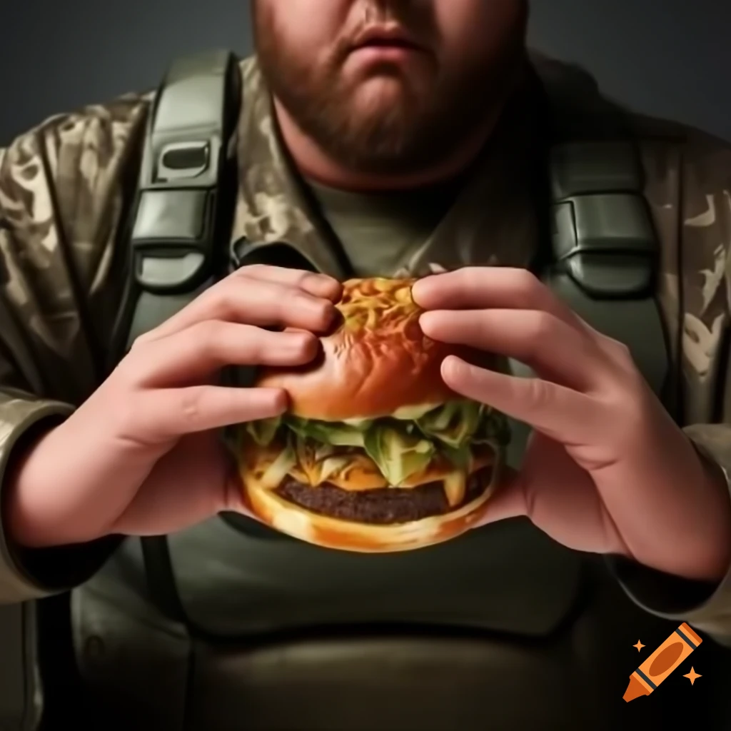Soldier in DayZ game enjoying a burger