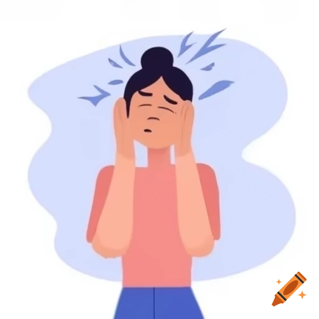 Person waking up in bed sweating and looking anxious on craiyon