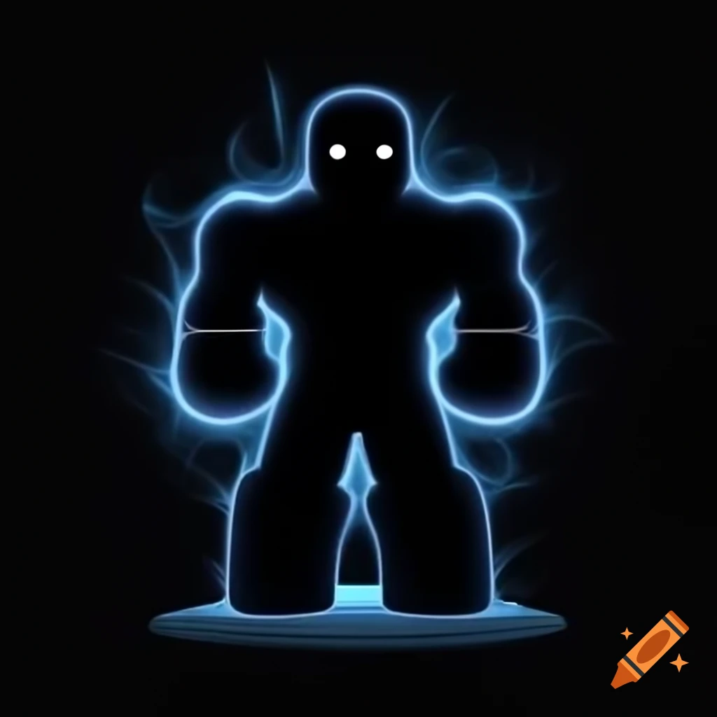 Black Roblox boxer character with white aura