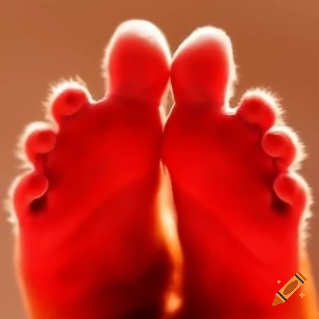 Close-up of Clifford the big red dog's feet