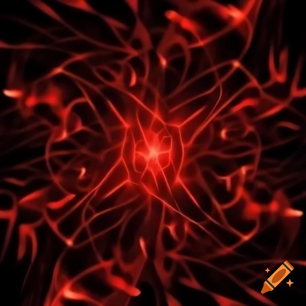 Magical realm with red and black parallel lines representing domain expansion