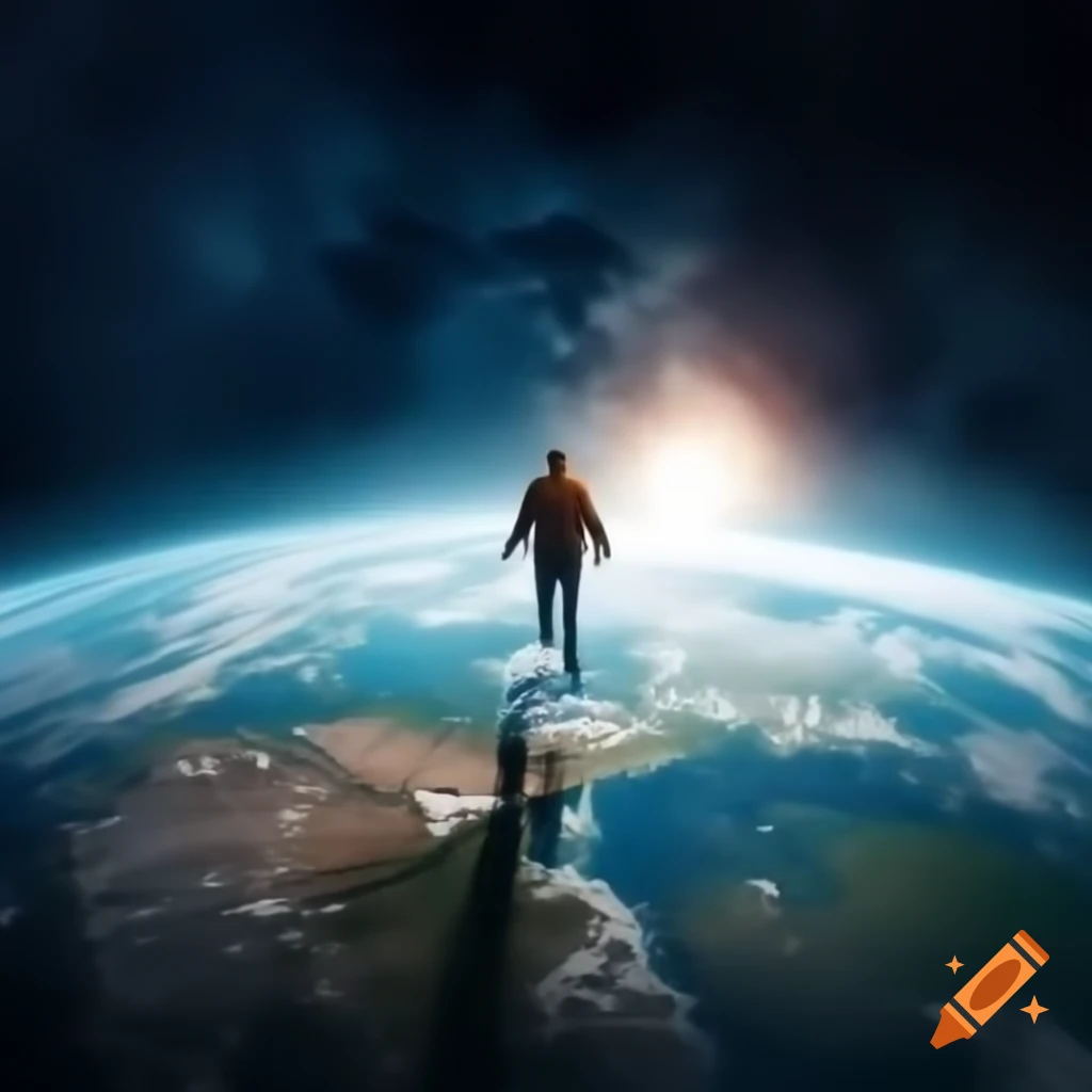Person walking on the earth