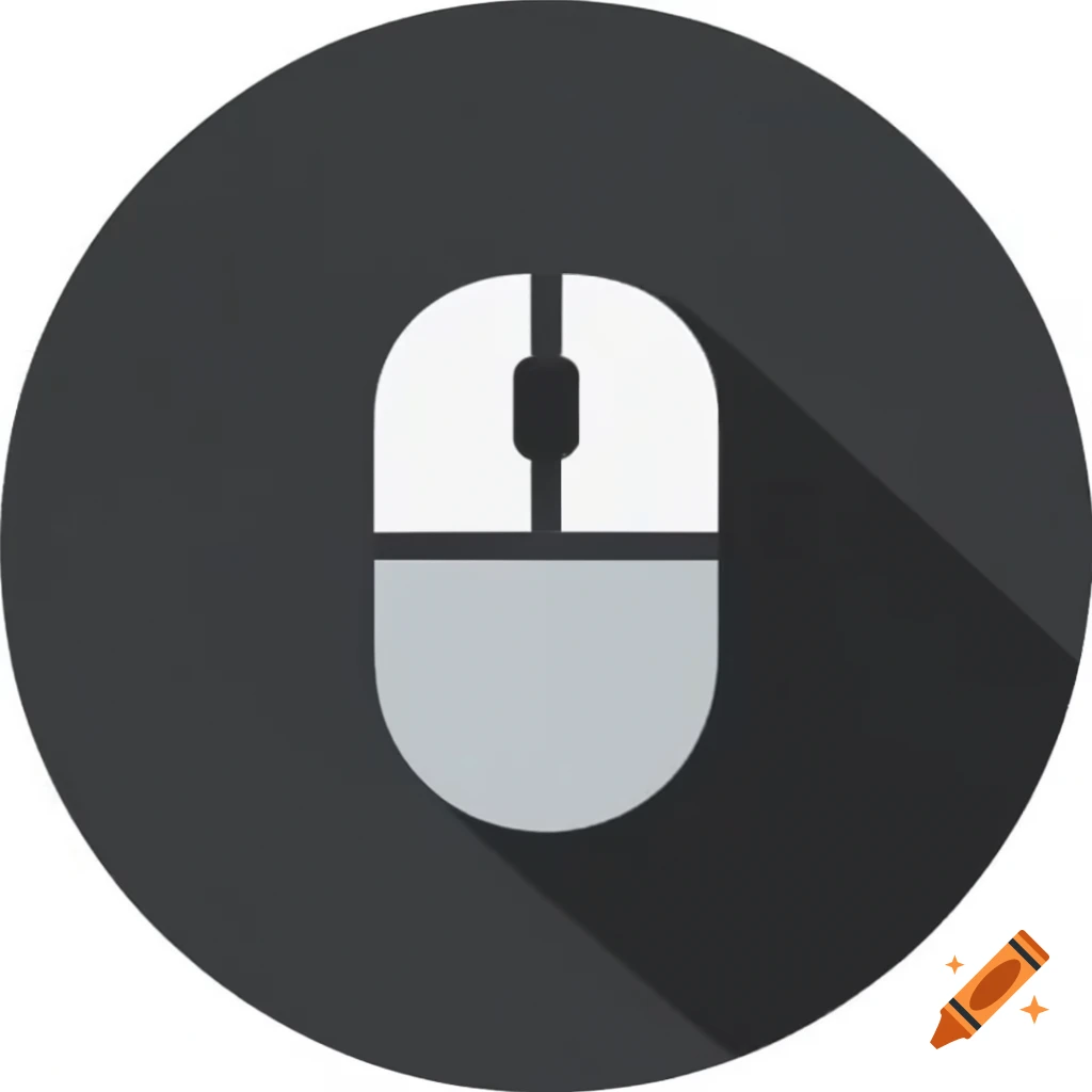 PC mouse icon within a thick black circle