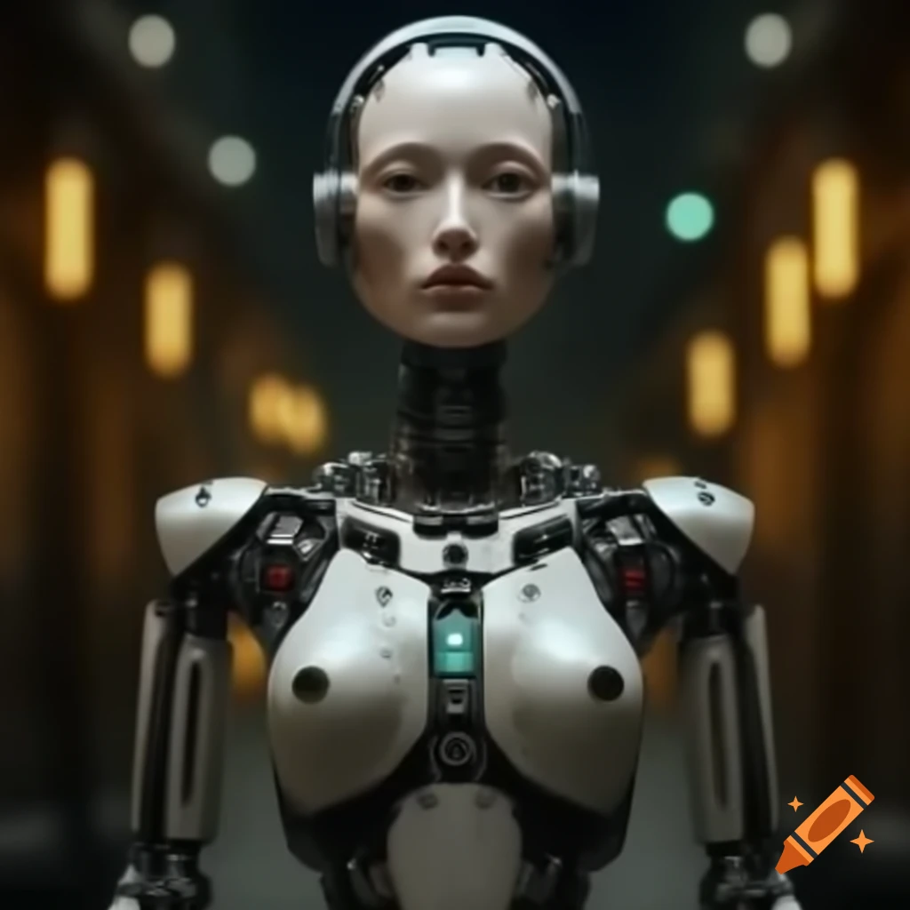 Futuristic robotic girl character design