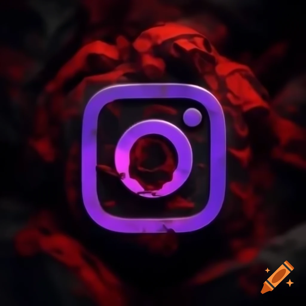 Instagram logo with a horror theme design