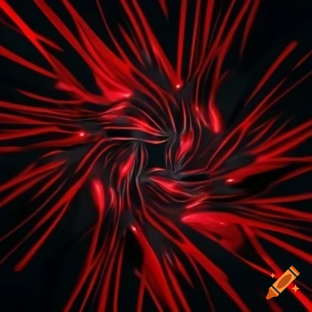 Abstract magical realm with red and black parallel lines