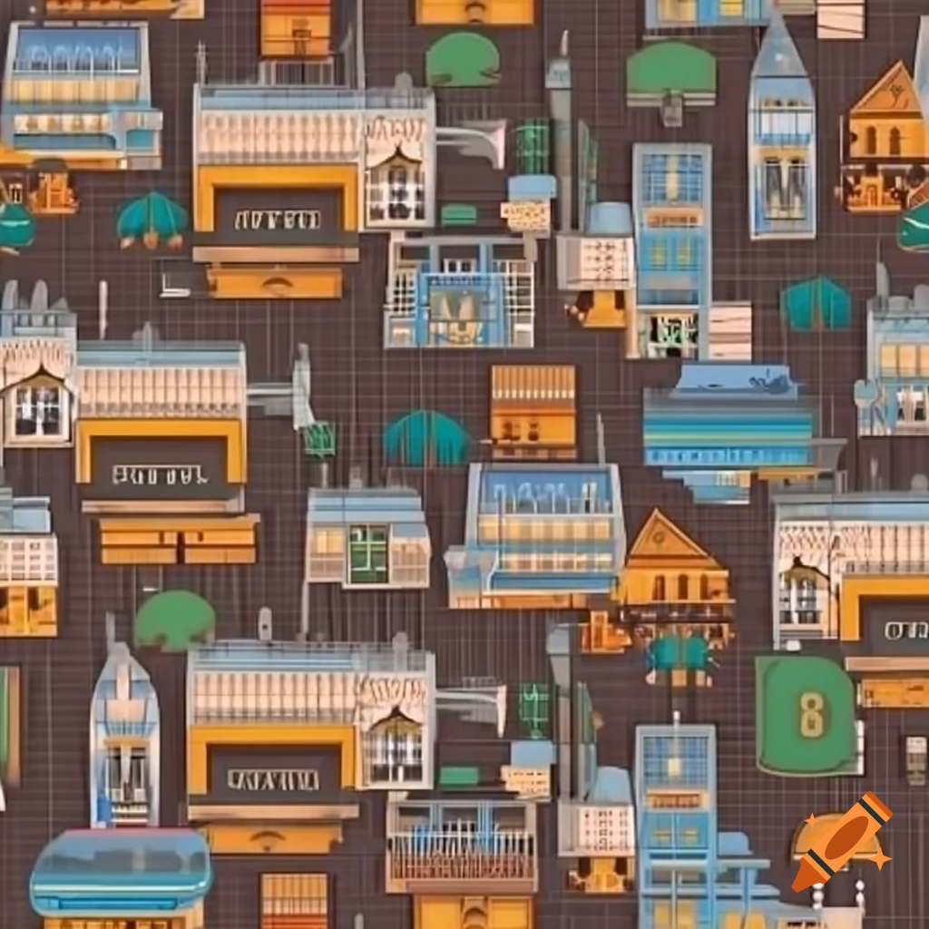 Vividly detailed fantasy town architecture