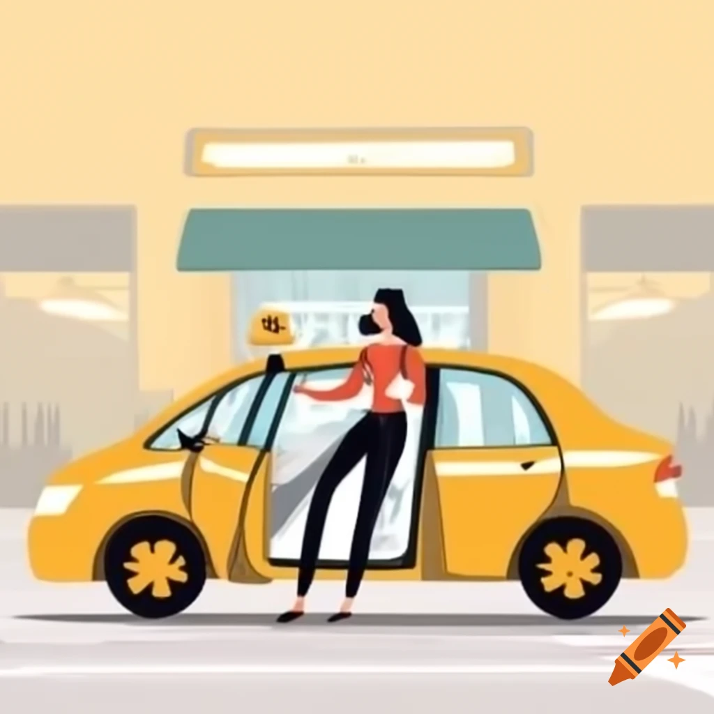 Woman entering taxi in New York City