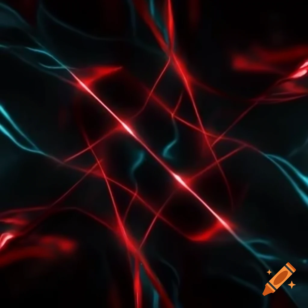 Abstract depiction of a magical realm with black and red parallel lines