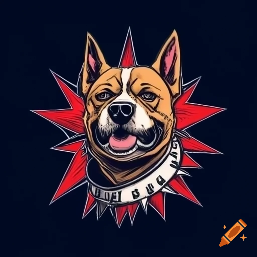 Stylish dog with spiked collar, embodying rock and roll spirit