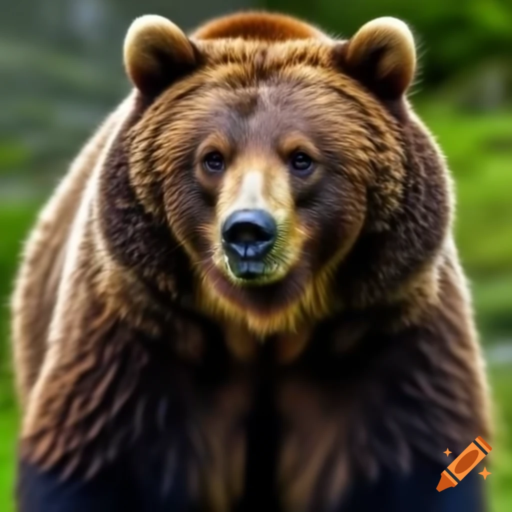 Obese anthropomorphic female grizzly bear character