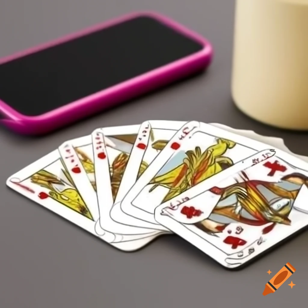 Anime style tarot cards placed beside a cellphone