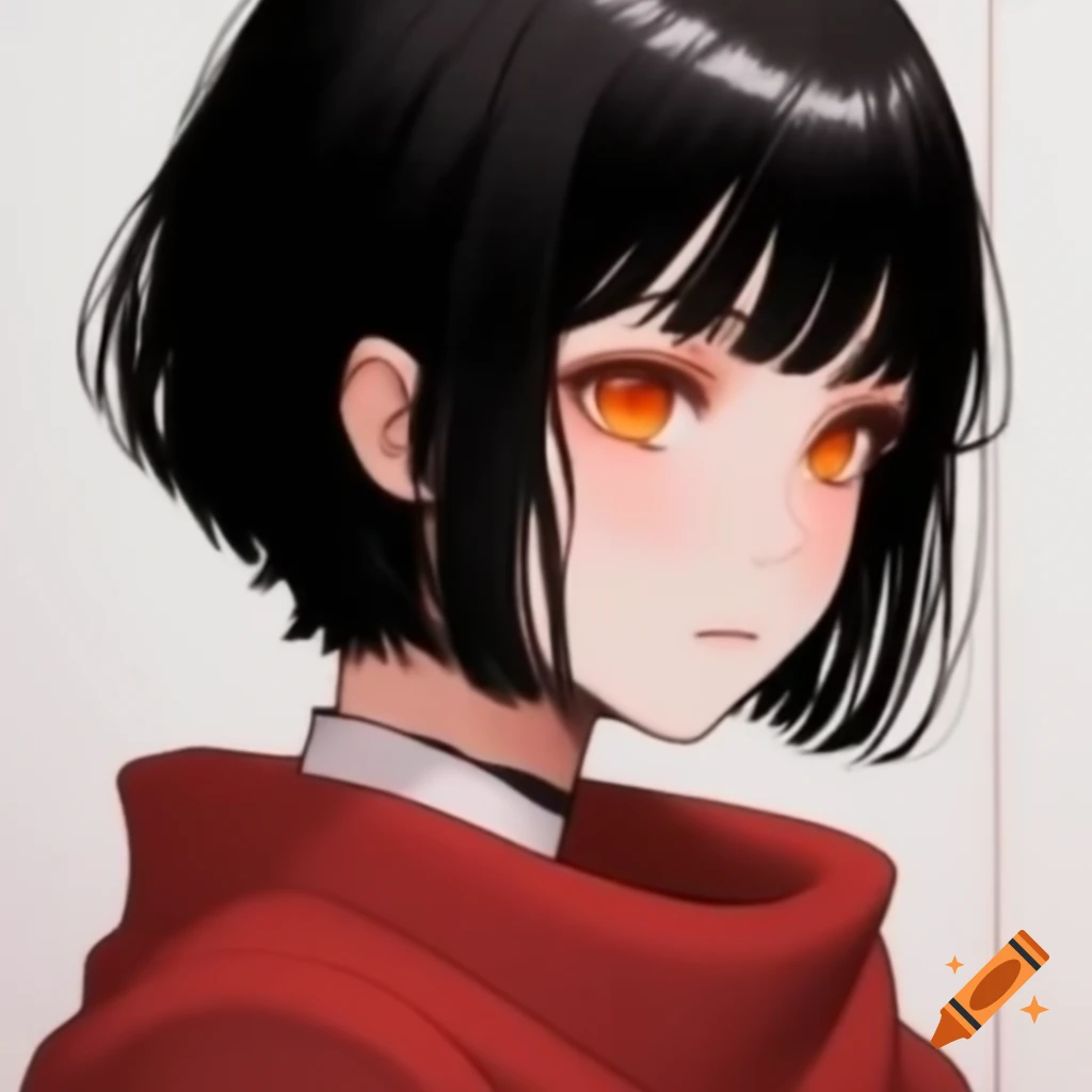 Profile of a female character in Tears of Themis art style with orange eyes and red sweater