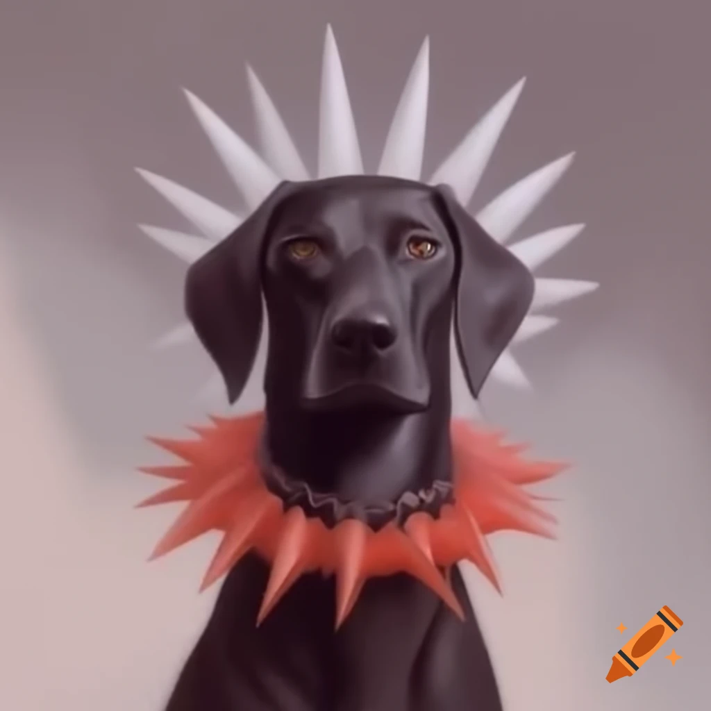 Surreal dog collar with spikes