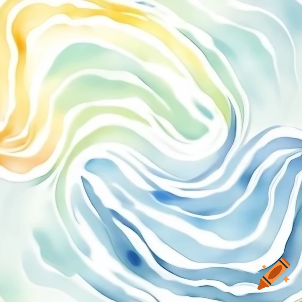 Swirling light color palette in watercolor tile design