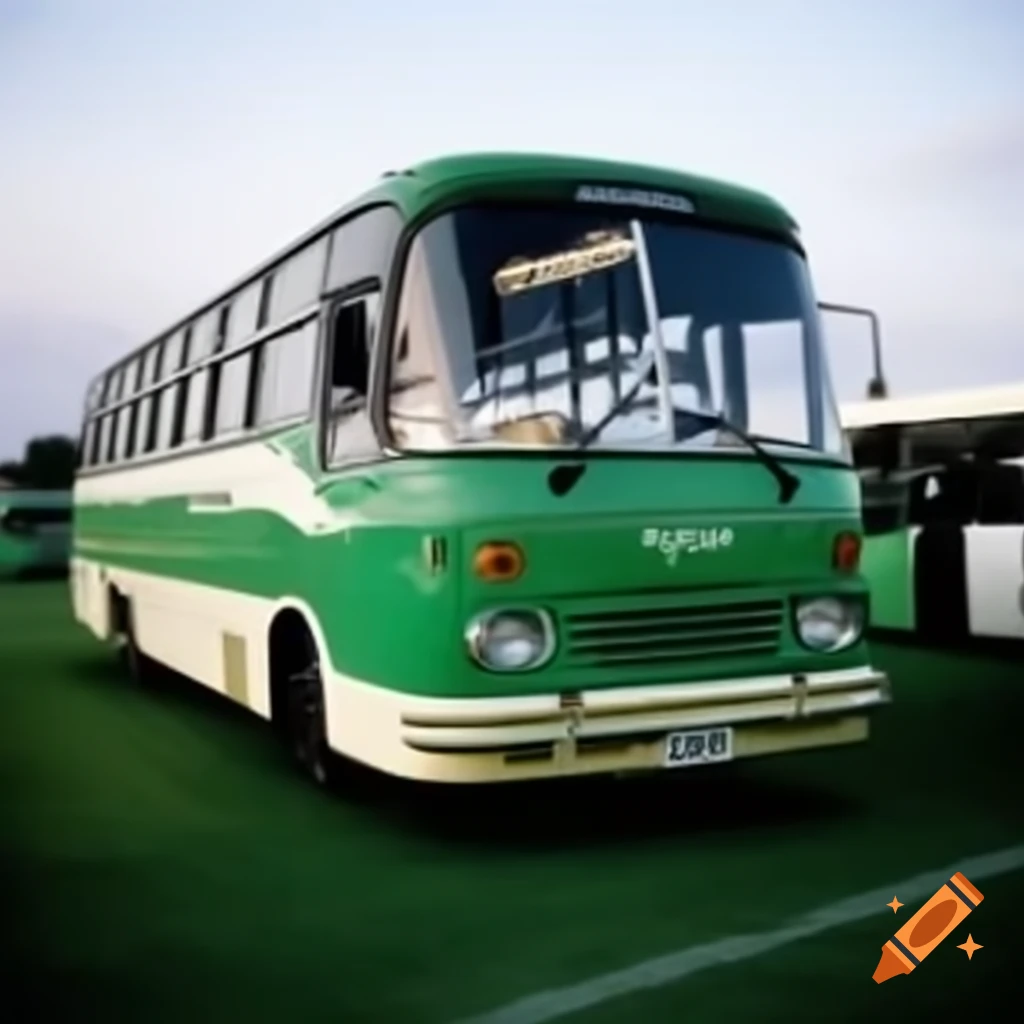 Green and white soccer club bus with name Olympique Club de Khouribga