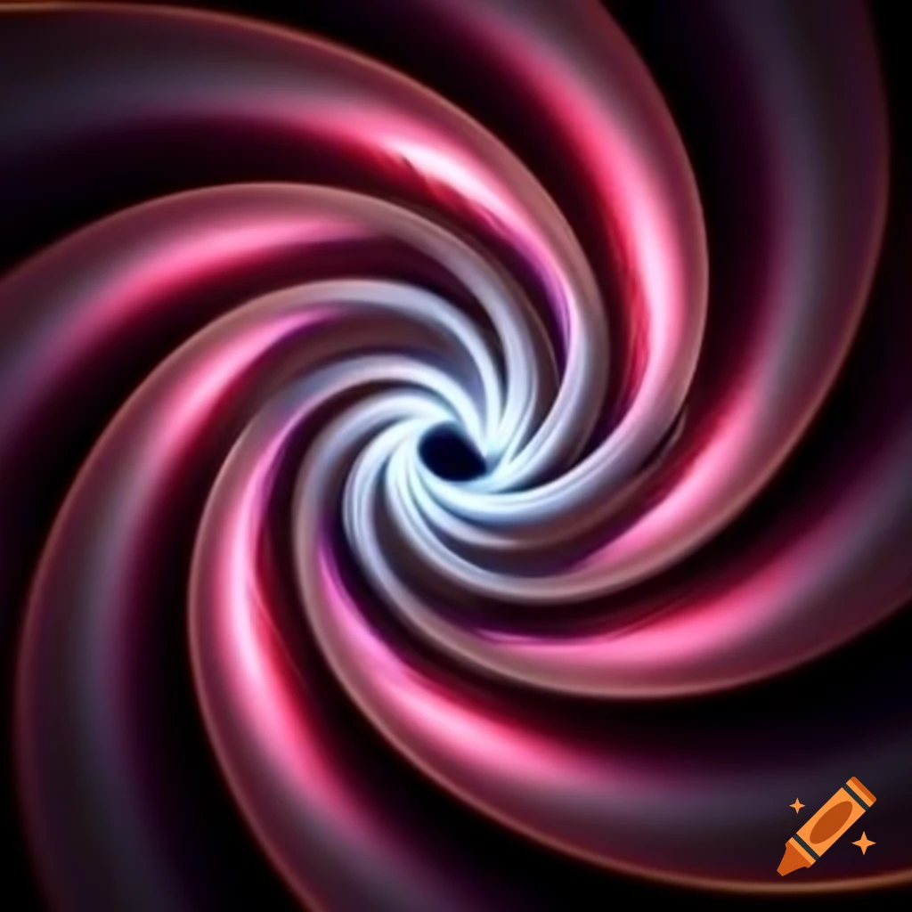 Hypnotic spiral in shades of pearlescent and shimmering pink