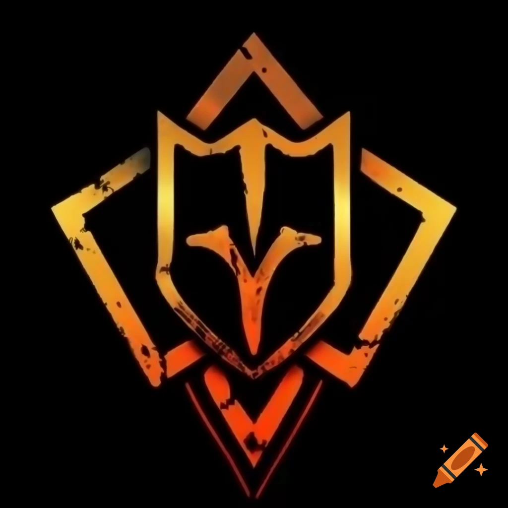 Post-apocalyptic shield logo design for sci-fi theme