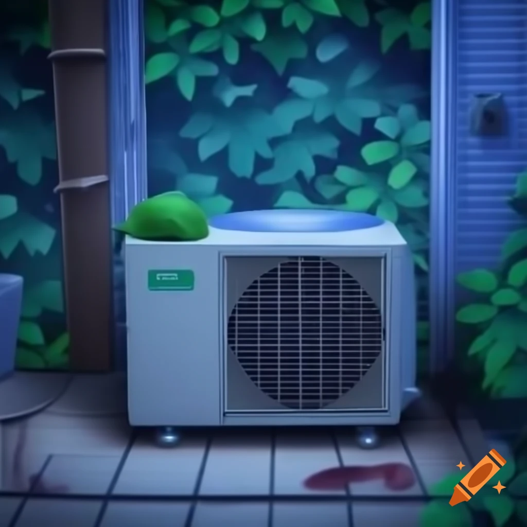 Anime style hvac unit inspired by studio ghibli perfect for wallpaper
