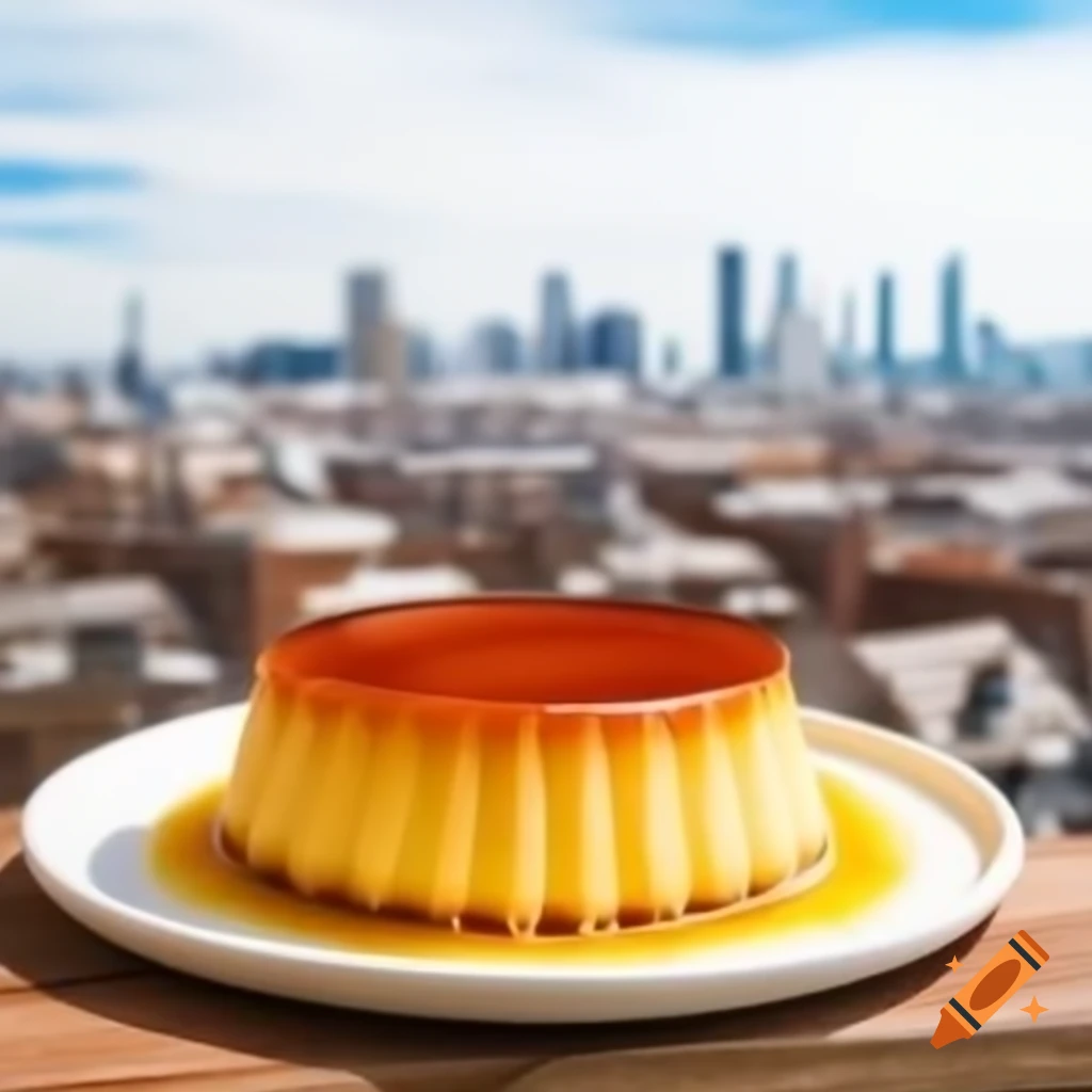 Leche flan presented from front view